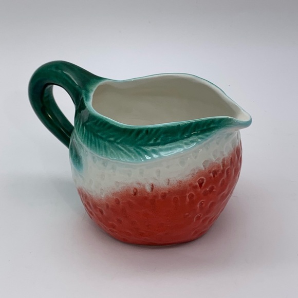 Vintage Mid Century 1950’s Majolica Salad Fruit Serving Bowl With 16 Oz Pitcher - Picture 13 of 16